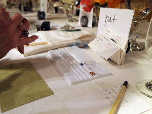 Guests had an opportunity to view each stone up close as they were passed around the table. To see a stone a second time you call 'dibs' and they placed the stone on a tray in front of you.