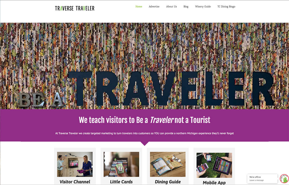 Traverse Traveler website screenshot