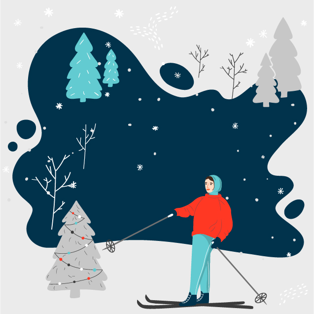 winter skier graphic